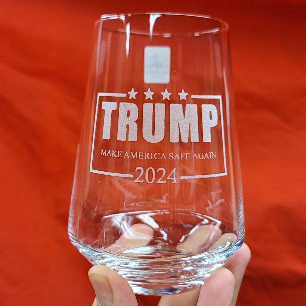 Trump Make America Safe Again Stemless Wine Glass
